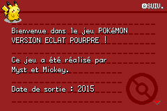 Pokemon Version Eclat Pourpre GBA ROM Hacks 