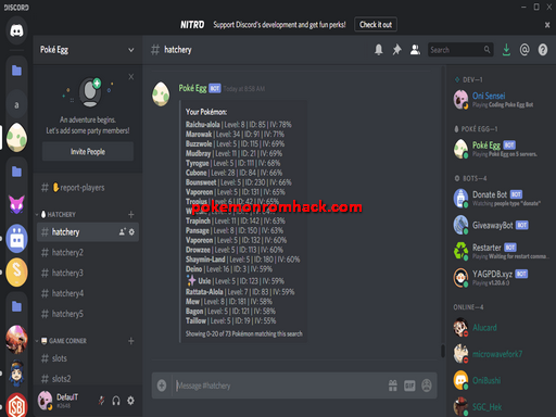 Poke Egg Discord Bot PC Hacks 