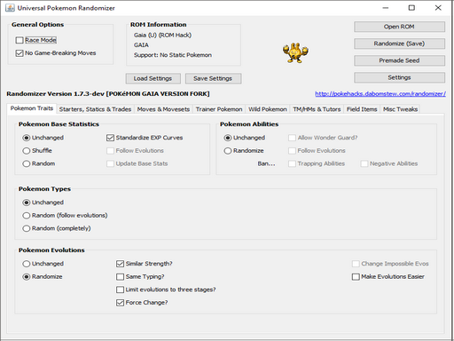 Universal Pokemon Randomizer Gaia PC Hacks 