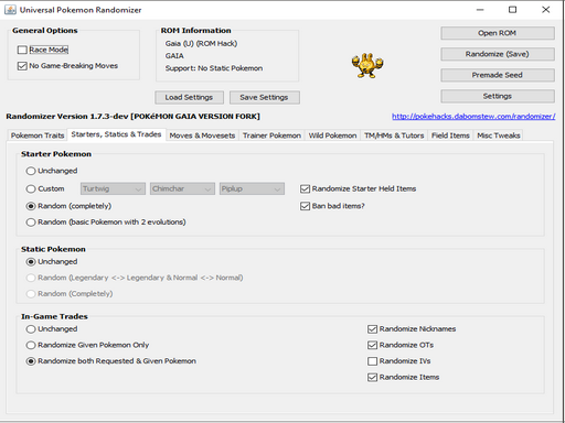 Universal Pokemon Randomizer Gaia PC Hacks 