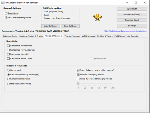 Universal Pokemon Randomizer Gaia PC Hacks 