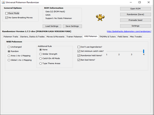 Universal Pokemon Randomizer Gaia PC Hacks 